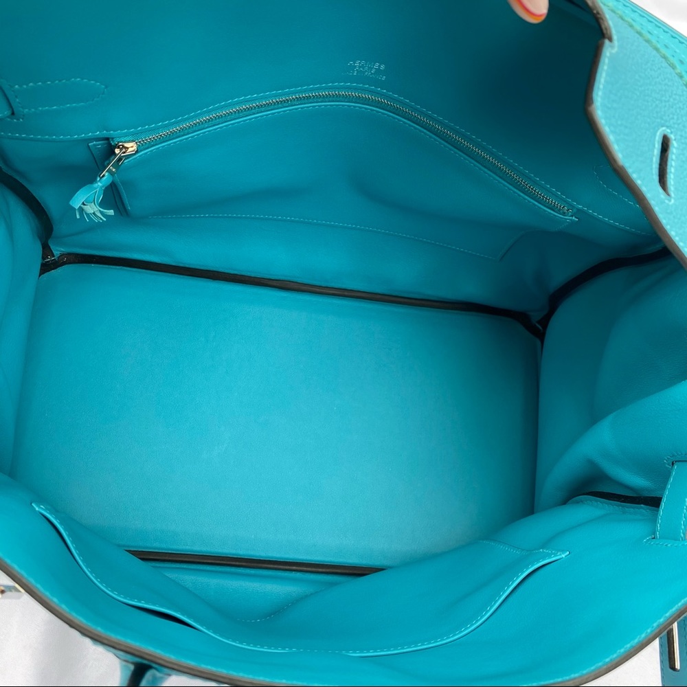 LIMITED EDITION HERMÈS BIRKIN 35 Ghillies Turquoise bag - Picture 7 of 10